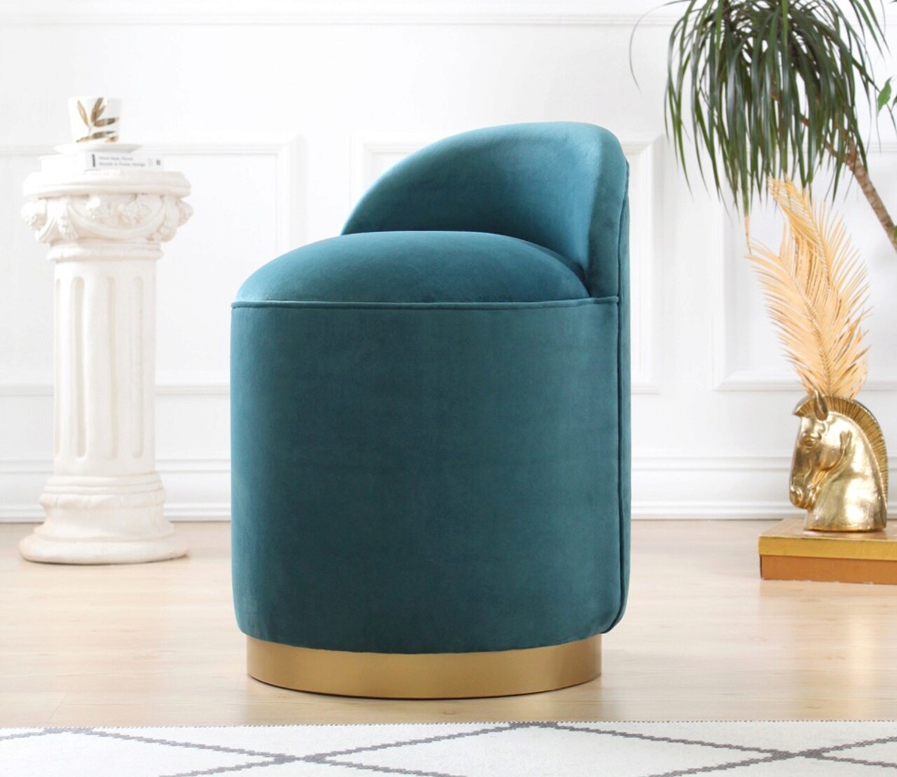Taburet, Atelier del Sofa, 209FLF1108, Verde petrol - imagine 6
